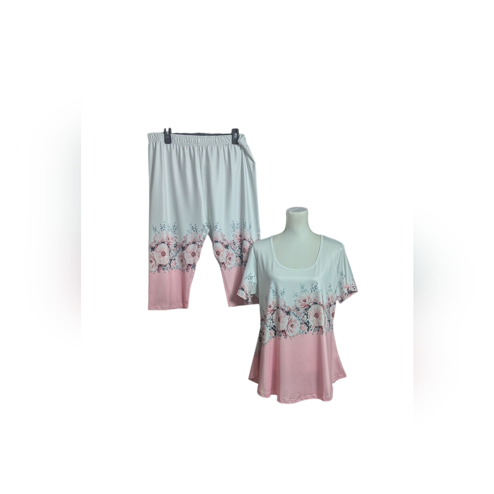 Pink & White Capri Set